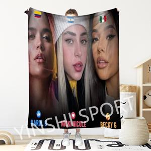 2024 nuevo <span class=keywords><strong>Karol</strong></span> <span class=keywords><strong>G</strong></span> Manana Sera Bonito Shakra manta impresa personalizada Super suave polar franela viaje hogar mantas - Product Image 3