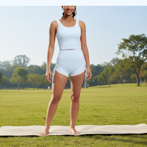 Conjunto Deportivo de 2 Piezas para Mujer, Transpirable, con Relleno en el Pecho, Soporte de Alta Resistencia, Shorts de Yoga con Cintura Elástica - Product Image 3