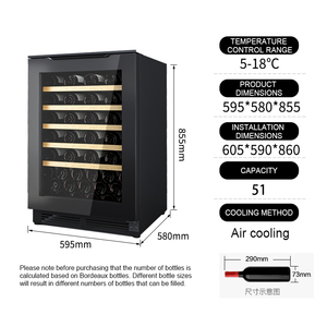 Enfriador de <span class=keywords><strong>Vino</strong></span> Zungui para 50 Botellas, Refrigerador de 24 Pulgadas, de Una Sola Zona, Empotrable/Independiente, Ecológico y de Eficiencia Energética Grado 1 - Product Image 3