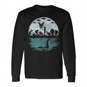T-shirt à manches longues Cryptid, design Bigfoot Loch Ness Monster Mothman Aliens - Product Image 2