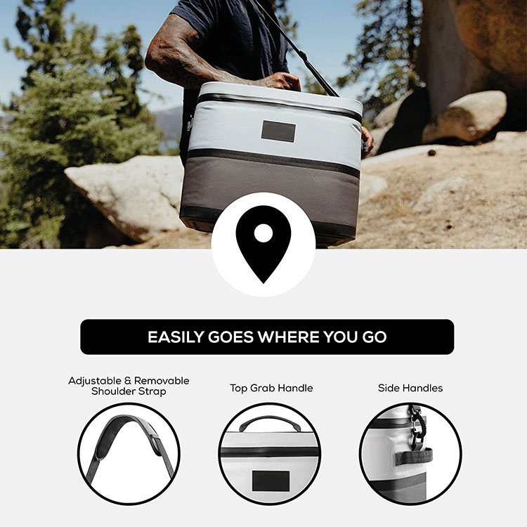 Portable Insulated Soft Sided Leakproof Cooler Bag With Shoulder Strap