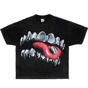 เสื้อยืดกริลล์ซ ยูแฮปปี้ แท็บเล็ต กราฟิก ทรงบ็อกซี่ โอเวอร์ไซส์ สตรีทแวร์ Y2K ตลก ของขวัญคริสต์มาส - Product Image 1