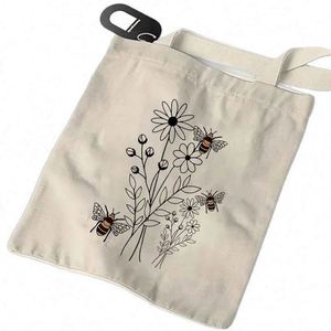 Bolsa de Mano de Lona para Mujer, Bolsa de Compras Reutilizable, Impresión Personalizada, Venta al por Mayor - Product Image 5