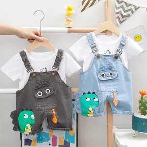 Sevimli kıyafetler 2 adet yaz giyim seti pamuk takım elbise bebek çocuk bebek erkek takım elbise