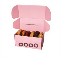 Boîte d'emballage pour biscuits personnalisée, vente chaude, écologique, entièrement imprimée en rose, boîte en carton ondulé pour biscuits