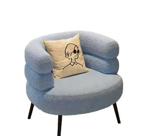 Cream Style Single <b>Sofa</b> Chair Living Room Lamb Wool 2025 New Leisure Chair Home Bedroom Dressing Table Makeup Chair - Product Image 5