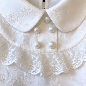 Elegante Maglietta Bianca in Pizzo Traspirante per Bambine, T-Shirt Base Versatile a Maniche Lunghe, Nuovo Stile Primavera-Autunno - Product Image 2