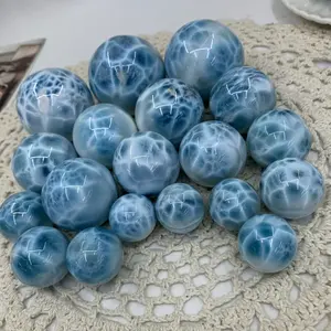 Larimar Cabochon Natural Blue Larimar Spheres Cheap Price Natural Gemstone Beads 20-50mm In Stock Now