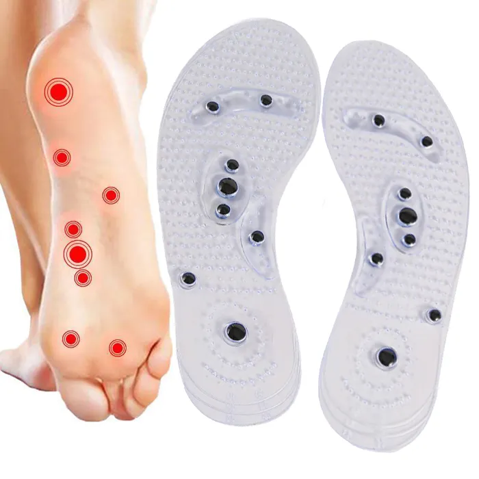 Wholesale gel therapeutic massage soles washable plantar fasciitis acupuncture foot massaging healthcare shoe insoles