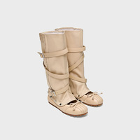Nouvelles Bottes Mi-Mollet Femme Style Balletcore 2026 avec Multi-Brides et Boucles en Cuir Synthétique, Talon Rehaussé de 3 cm, Fabrication OEM ODM Personnalisée pour Marques