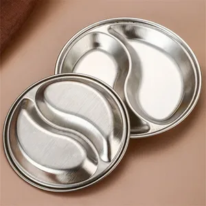 Acier inoxydable Poivre Rôti Viande Sauce Plats Rond Assaisonnement Plateau Hotpot Condiment Trempage Assiette Cuisine Épice Vaisselle - Product Image 6