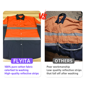 Camicia da <span class=keywords><strong>lavoro</strong></span> per saldare in cotone a manica lunga a manica lunga ad alta visibilità camicia da <span class=keywords><strong>lavoro</strong></span> da <span class=keywords><strong>lavoro</strong></span> camicia riflettente da <span class=keywords><strong>uomo</strong></span> Hi Vis - Product Image 5