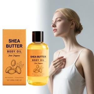 Huile corporelle au beurre de karité non raffiné, enrichie en vitamine E, hydratante, pour massage, éclat de la peau, réparation anti-vergetures, végane, marque privée, OEM - Product Image 3