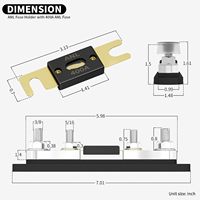 Kit de porte-fusibles ANL 400 ampères, bornes à goujon M10, max 750A pour voiture, camion, bateau