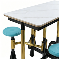 Vente en gros de cantines pliantes tout-en-un avec chaise et structure en métal doré noir antirouille