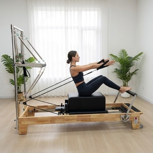 Reformer de Pilates de Aluminio de Lujo con Diseño de Media Trapecio para Estudios de Alto Nivel, Durabilidad Industrial y Modelado Profesional - Product Image 3