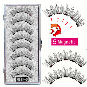 Kit de Pestañas Magnéticas Reutilizables de Pelo Sintético, 2 Pares por Caja, 5 Imanes, Sin Necesidad de Pegamento, Pestañas Magnéticas Naturales, <span class=keywords><strong>Maquillaje</strong></span>, Pestañas Postizas - Product Image 1