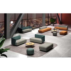 Ensemble de canapés de bureau ronds extensibles modernes, meubles modulaires commerciaux pour les zones de réception des hôpitaux, des hôtels et des halls - Product Image 2