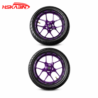 Kit de roues CNC noir et violet de 14 pouces avec jante MAG pour Tuttio EM5 RTR Yozma Valtinsu Razor In10 Pro X1 SparkM L Supermoto CST Tires