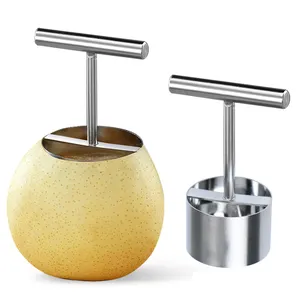 جديد أدوات المطبخ 304 الفولاذ المقاوم للصدأ آلة تفريغ بذور ثمار التفاح الفاكهة الخضار مزيل مع شارب سكين بنصل مسنن