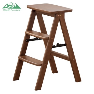 <span class=keywords><strong>Tabouret</strong></span> pliant en <span class=keywords><strong>bambou</strong></span> naturel Wayon, design échelle à 3 marches avec renforts métalliques, gain de place pour le rangement dans la chambre - Product Image 5