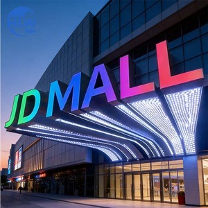 Insegna Luminosa con Effetto Dinamico in Acciaio Inox Resistente alle Intemperie Logo Personalizzato Lettere RGB per Esterni - Product Image 2