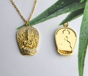 เครื่องประดับทางศาสนาชุบทอง18K-<span class=keywords><strong>พัน</strong></span><span class=keywords><strong>มือ</strong></span><span class=keywords><strong>เจ้าแม่</strong></span><span class=keywords><strong>กวน</strong></span><span class=keywords><strong>อิ</strong></span><span class=keywords><strong>ม</strong></span>ไมโครปู CZ สร้อยคอเสน่ห์จี้แฟชั่นและจี้เครื่องราง - Product Image 3