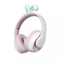 Sibyl Earphone nirkabel stereo, Headset Gaming musik telinga kucing LED, Headphone pabrik untuk ponsel dengan mikrofon