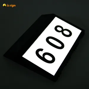 Solar House Numbers Address Sign Plaques Driveway Marker Street Sign Lighted Led Letters For Yard Street Door