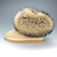 2020 nouveauté mode femmes hiver en cuir véritable véritable fourrure de raton laveur bottes en peluche bottines pour femmes bottines
