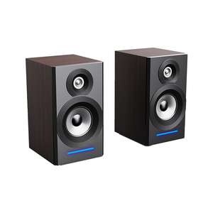 Haut-parleurs Mini Hifi Audiophiles Personnalisés OEM d'Usine 20W Cabinet en Bois Bleu Tooh 2.0 Haut-parleur Actif AC Étagère - Product Image 6