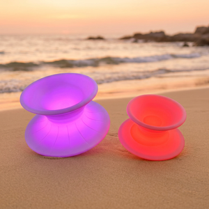 UV Resistant <b>Plastic</b> Led Light up Outdoor Furniture Toys Funny Lazy Spun Gyro Lounge Gyro Chair Waiting Relax Seat Swivel <b>Stool</b> - Product Image 1