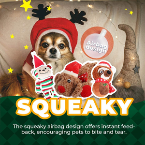 Pawise, venta al por mayor, en Stock, juguetes de Navidad para mascotas, Navidad de vacaciones de Regalo perfecto, juguetes para perros y gatos, juguete de peluche chirriante duradero para masticar - Product Image 3