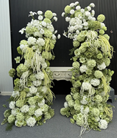 EG-HA93 Arche de fleurs artificielles de luxe rustique pour mariage, avec verdure, roses et oranges, autoportante, pour décoration d'arche de mariage et de scène