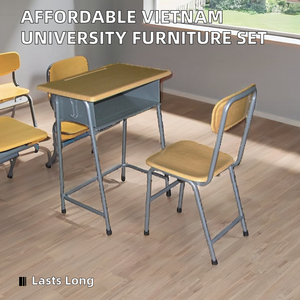 Ensemble table et chaise d'étudiant moderne Aoyasi PT-106G avec matériaux en acier, bois et plastique, couleur personnalisée, mobilier scolaire PT-106G moderne - Product Image 2
