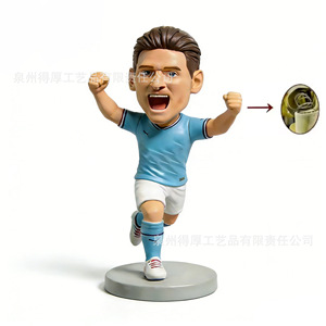 Manchester City <b>Bobblehead</b> Doll Premier League Football Player Figure Desktop Car Decoration Gift Ivory White Synthetic Resin - Product Image 3