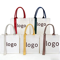 Bolsa de Lona Personalizada con Logotipo y Asas de Colores, Bolsa de Compras Promocional Reutilizable al por Mayor, Bolsa de Regalo de Lona Directo de Fábrica