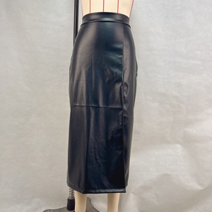 Jupes sexy à taille haute fendues et ajustées pour femmes, jupes <span class=keywords><strong>crayon</strong></span> en <span class=keywords><strong>cuir</strong></span> PU moulante - Product Image 6