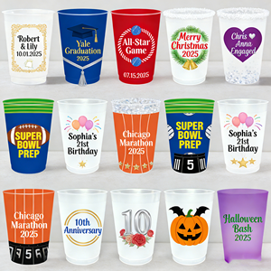 Bicchieri di Plastica Trasparenti Usa e Getta da 270ml per Feste, 12oz per Bevande Fredde con Stampa Logo Personalizzata per Caffè ed Eventi, Bicchieri per Martini e Mojito - Product Image 1