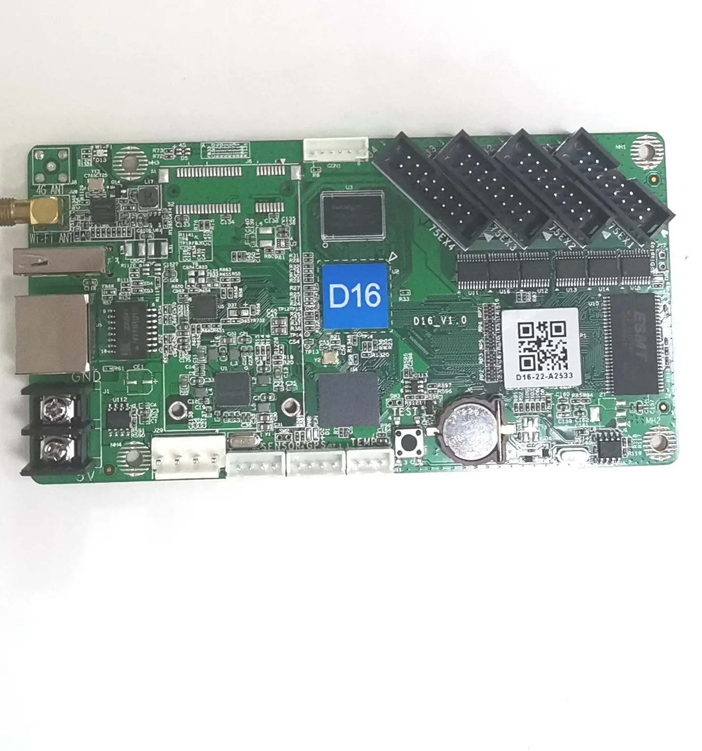 Kartu kontrol Led asinkron layar LED Wifi skala hitam HD-D16 warna penuh Panel dinding Video Led hijau 5 watt Muen