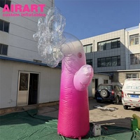 Fleur gonflable rose dégradée en PVC, mascotte de fleur rose gonflable personnalisée pour la décoration d'événements et la publicité