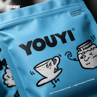 YOUYI Sachet de café imprimé en gravure, boîte, pochette à fond plat, logo personnalisé, fermeture éclair refermable, emballage avec verrouillage aromatique