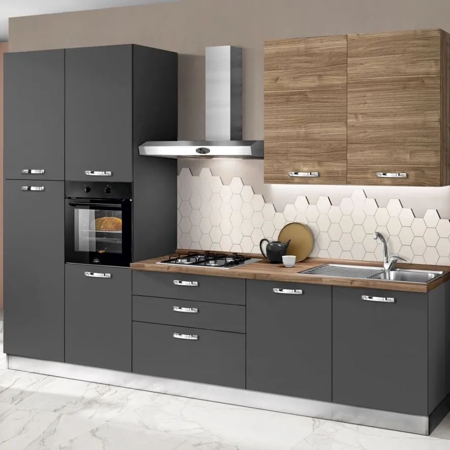 Mobili da cucina mobili da cucina per il Design dell'appartamento in acciaio inossidabile integrale nuovo Set pittura lacca moderna 15 anni