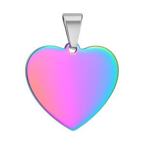 Placa de Identificación para Mascotas en Forma de Corazón, Placas de Identificación Plateadas para Perros, Placas de Acero Inoxidable en Forma de Corazón para Grabar - Product Image 5
