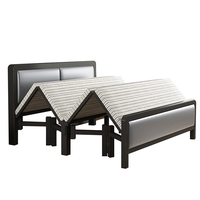 Lit double pliant moderne maison stockage portable simple dortoir étudiant location maison lit en fer pour hôtel et villa