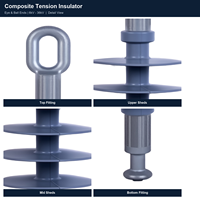 Isolateur de tension composite 36 kV à boucle œillet, haute résistance à l'électricité de fuite aux deux extrémités, pour lignes de traversée de rivières