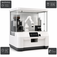 Kiosque à café avec bras robotisé six axes, emprise de 2 mètres carrés, 100 tasses par minute, système de bras robotisé robuste, approvisionnement direct usine
