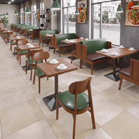 Usine Foshan moderne Café en bois massif Café Restaurant Café Cabine personnalisable Canapé commercial Table et chaise Combinaison