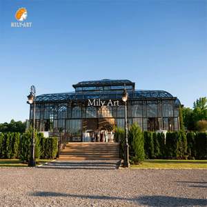 MILY Grand château français Lieu de mariage Gazebo extérieur en fer forgé Serres élégantes Orangeries - Product Image 2