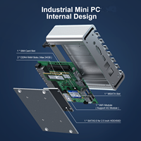 HYSTOU 6 RJ45 Intel I225-V 2.5G, komputer Mini PC Intel Celeron J4125 DDR4 SATA USB Win 10/11 Ubuntu Pfsense